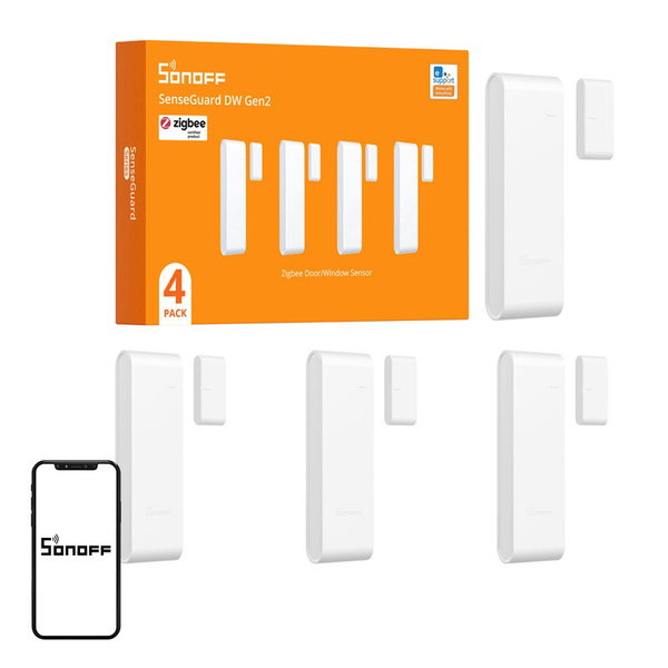Sonoff SNZB-04PR2 4szt SenseGuard Gen2 Czujnik Otwarcia Drzwi Okna ZigBee