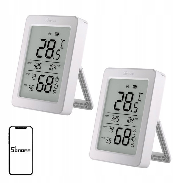 Sonoff SNZB-02DR2 2 Sztuki Czujnik Temperatury Wilgotności Zigbee Ekran LCD
