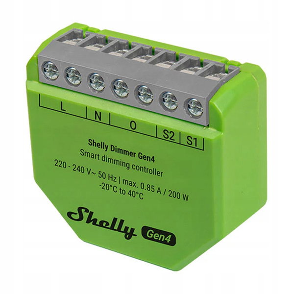 Shelly Dimmer Gen4 Ściemniasz Dimmer Wi-Fi Bluetooth Zigbee Matter