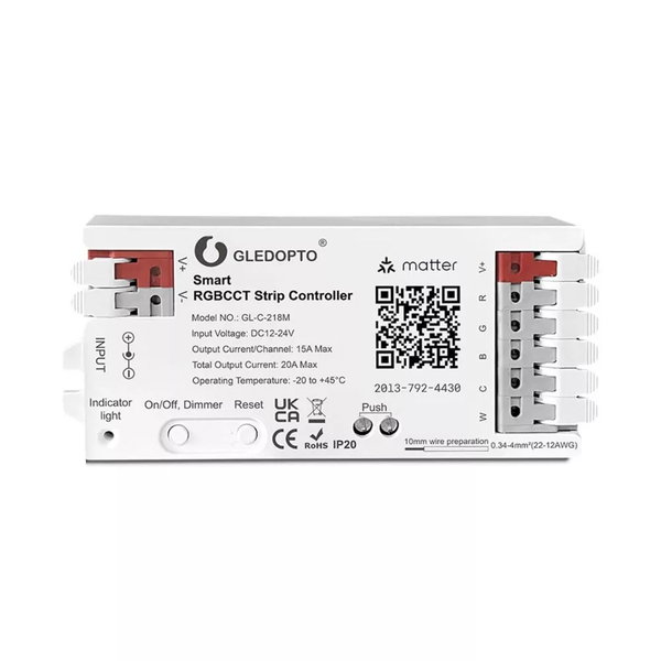 Kontroler LED 5 w 1 RGBCCT 20A WiFi Matter Gledopto