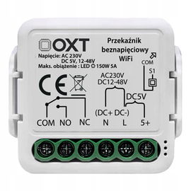 OXT Mini Przekaźnik Beznapięciowy 12-48V DC 230V WiFi TUYA Smart Life