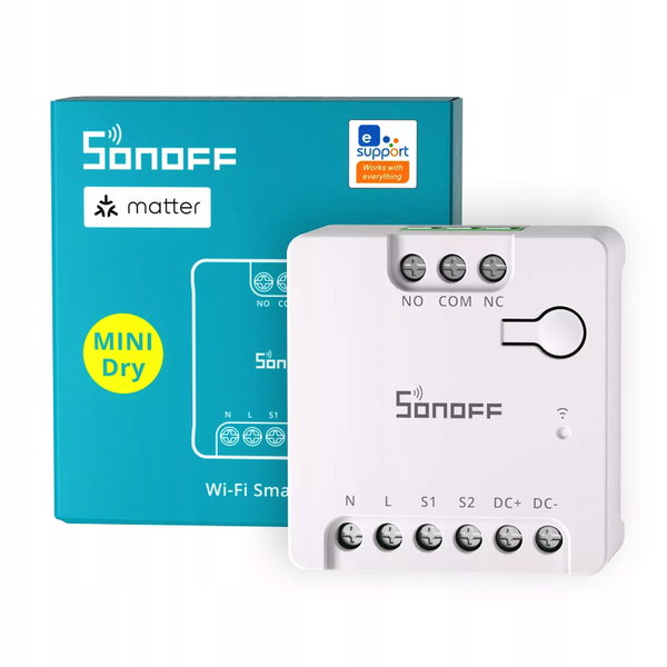 Sonoff MINI-D bezpotencjałowy beznapięciowy przekaźnik Matter WiFi eWeLink