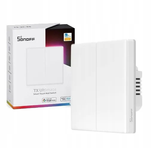 Inteligentny Dotykowy Przełącznik WiFi TX Ultimate T5 2 kanały Sonoff T5-2C