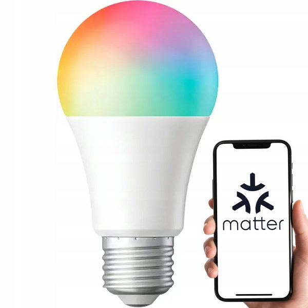 Inteligentna Żarówka LED E27 Matter WiFi HomeKit Google Home Alexa