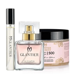Glantier 500 - Zestaw Damski Perfumy + Perfumetka + Peeling