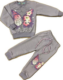 Dres dziewczęcy bluza, spodnie dresowe dziewczęce fiolet mega 92-98