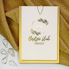 Zaproszenia ślubne glamour OLIWIA – złote