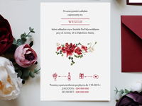 Zaproszenia ślubne Czerwone Maki - jednokartkowe