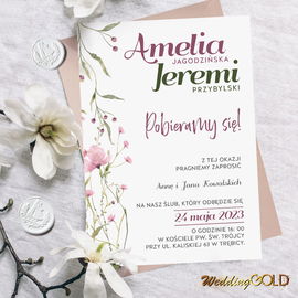 Zaproszenia ślubne Różowe Kwietna Łąka