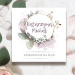 Zaproszenia ślubne  Pastelowe Rustykalne Kwadratowe