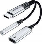 Adapter USB-C Na Jack 3,5 mm Z Funkcją Ładowania 60 W PD - LAMSCAT