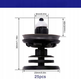 Spinka tapicerki VW/Golf/Passat 25sztuk zestaw czarne