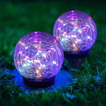 LAMPKI SOLARNE DO OGRODU OGRODOWE KULE WBIJANE 30 LED 12CM 2SZT