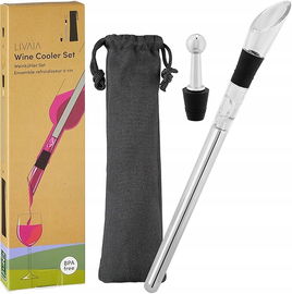 Chłodziarka Schładzacz do Butelek Wina z Nalewakiem i Korkiem 32x1,5x1,5cm