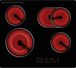 Borrallio Witroceramiczna płyta grzewcza 59 cm 4 strefy,  EU46T1-1R