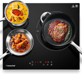 AMZCHEF płyta grzewcza ze szkła ceramicznego 3 palniki 5400W HT5419B3E