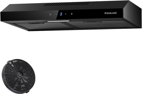 GASLAND SR60BS Okap 60cm 3 Poziomy Mocy 202m³/h Filtr Węglowy CF133 Czarny
