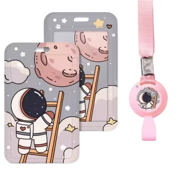 Identyfikator Etui Holder na kartę Smycz UHOO 7032 Kosmos Pink