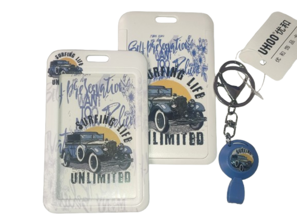 Identyfikator Etui Holder na kartę Smycz UHOO 7229-4 Old Car Blue