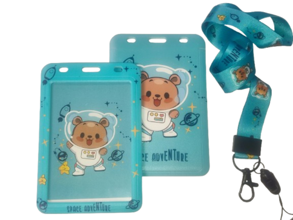 Identyfikator Etui Holder na kartę Smycz UHOO 7233 Blue Miś