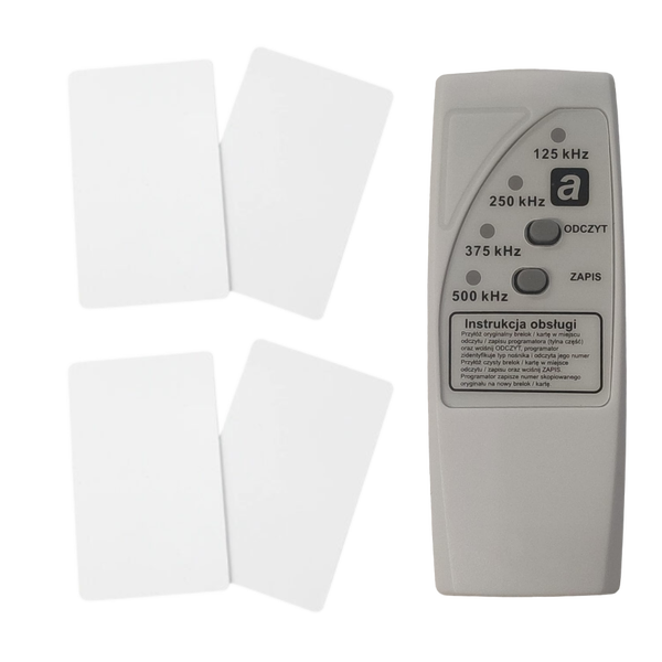 PROGRAMATOR DUPLIKATOR RFID 4 ZAKRESOWY Z 4 KARTAMI