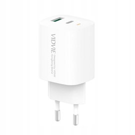 Ładowarka sieciowa VIDVIE PLE248 20W USB + USB-C + kabel Lightning, biała