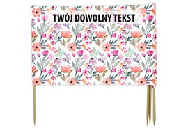 PARAWAN PLAŻOWY Akwarelowe kwiaty z indywidualnym  napisem 4 PANELE 3.4