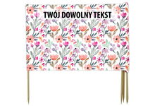 PARAWAN PLAŻOWY Akwarelowe kwiaty z indywidualnym  napisem 8 PANELI 3.8