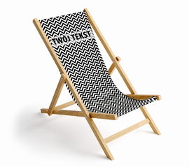 LEŻAK czarno-biały zygzak z Twoim tekstem L04