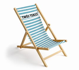 LEŻAK biało-niebieskie paski z Twoim tekstem L12