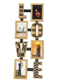 Ramka na zdjęcia LOVE 2 brązowo-czarna z grawerem