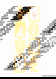 Ramka na zdjęcia LOVE 2 brązowa z grawerem