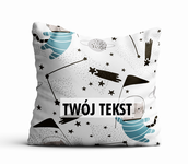 Poduszka DZIECIĘCA z Twoim napisem PD10 kotki w kosmosie