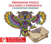 Puzzle Drewniane dla dorosłych Prezent Sowa XXL