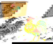 Puzzle Drewniane Kogucik 2 Cockerel 2 w pudełku drewnianym