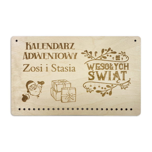 KALENDARZ ADWENTOWY z grawerem dla dziecka  BAZA  12