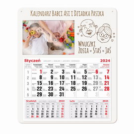 KALENDARZ  BABCI I DZIADKA z ramką na zdjęcie 7 wzorów