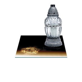 SZKLANA PODSTAWKA POD ZNICZE Z DEDYKACJĄ 40x40cm 553h Aniołek, czarne tlo