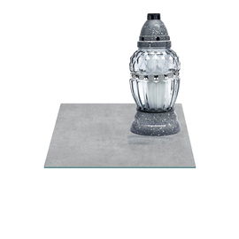 SZKLANA PODSTAWKA POD ZNICZE Z DEDYKACJĄ 40x40cm Beton 130h