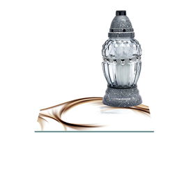 SZKLANA PODSTAWKA POD ZNICZE Z DEDYKACJĄ 40x40cm Fale beż 138h