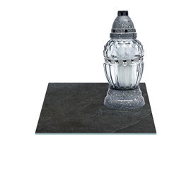 SZKLANA PODSTAWKA POD ZNICZE Z DEDYKACJĄ 40x40cm Kamień 328h