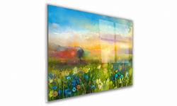 OBRAZ NA SZKLE PROSTOKĄTNY 100x70cm 058 Łąka