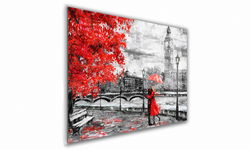 OBRAZ NA SZKLE PROSTOKĄTNY 100x70cm 065 Miłość w Londynie