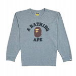 A BATHING APE Longsleeve Szary Męski Logowany r. M/L