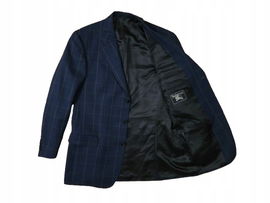 BURBERRYS Marynarka Męska w Kratkę Granatowa r. 106