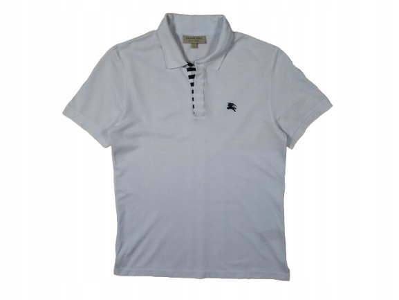 BURBERRY Koszulka Polo Męska Biała Logo r. L