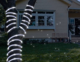 SZNUR OZDOBNY 72 LED Z BROKATEM SREBRNY ŚWIATŁO ZIMNE BIAŁE