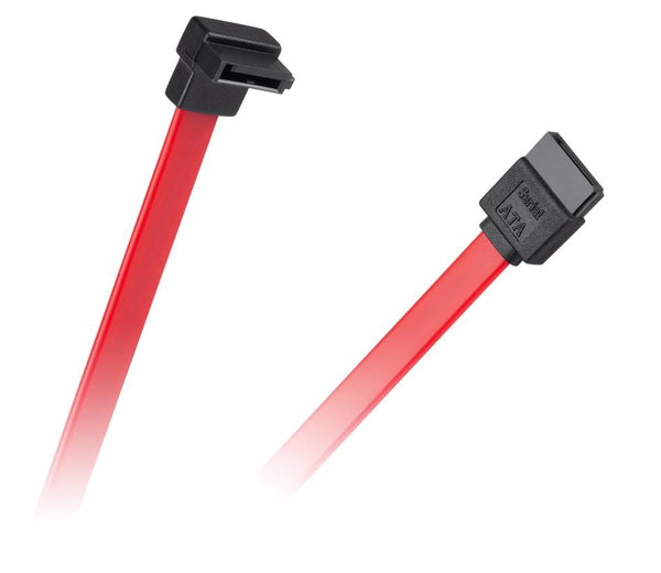 KABEL SATA KĄTOWY - PROSTY 35CM CZERWONY