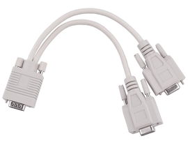 ADAPTER KABEL VGA 15PIN MĘSKI -2X 15PIN ŻEŃSKI