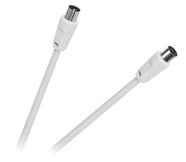 KABEL ANTENOWY TV - VIDEO BIAŁY 10M WTYKI MĘSKI - ŻEŃSKI
